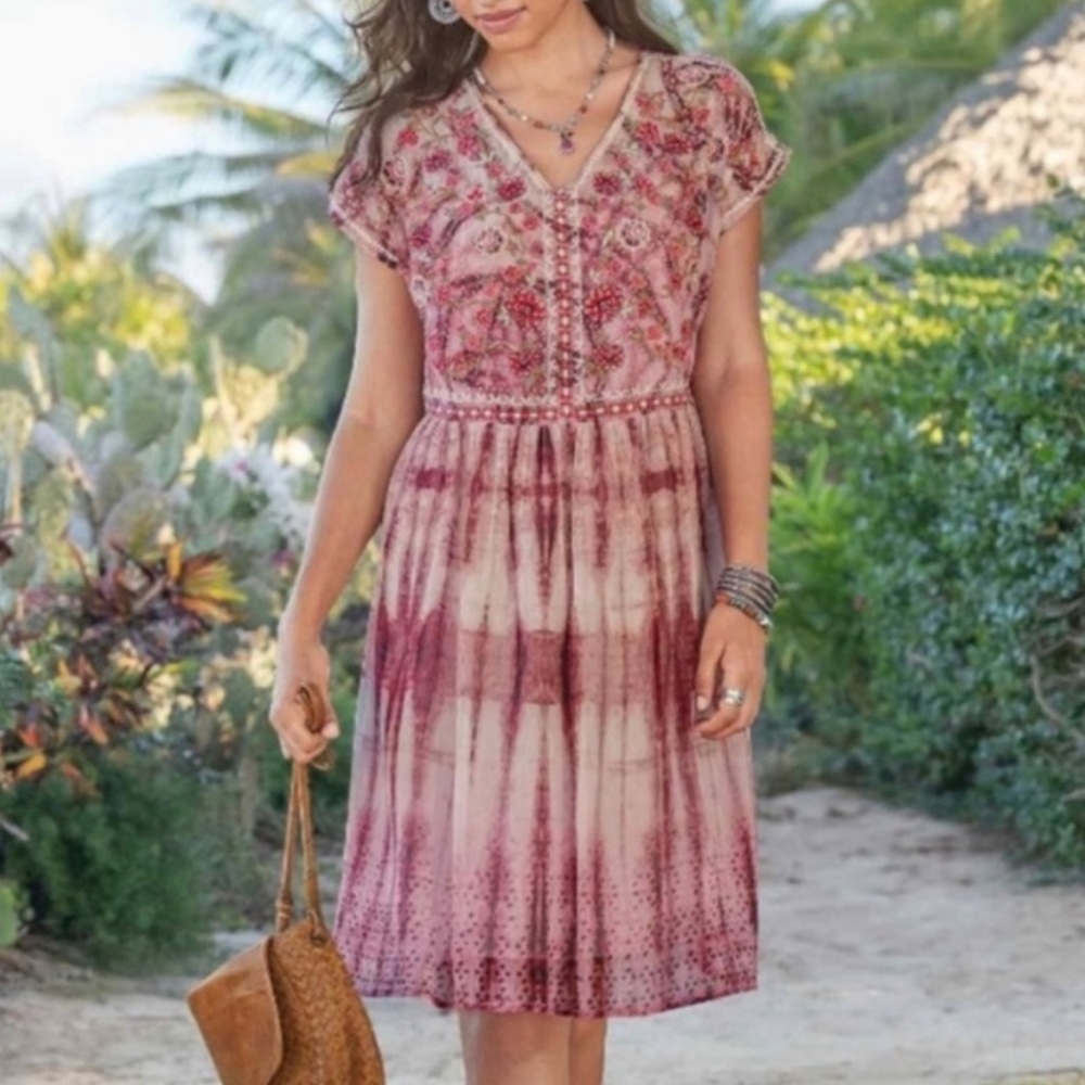 SUNDANCE ‘Gemi’ Tie-Dye Midi Summer Dress Women’s Size Medium